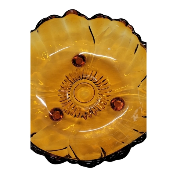 Vintage 'Petals' Amber Glass Bowl by Colony Glass c1960's - Picture 5 of 8